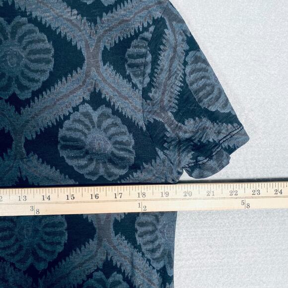 Fresh Produce Top Womens XL Gray Cotton Argyle Blouse Cottage Boho Lagenlook - Picture 8 of 11